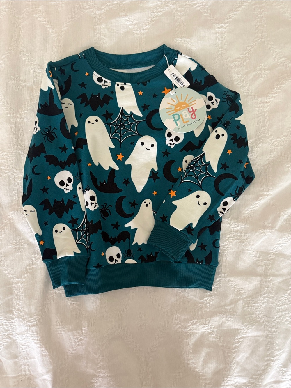 Little Sleepies Teal Halloween Ghost Sweatshirt